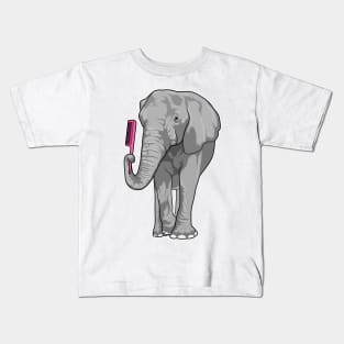 Elephant as Hairdresser with Comb Kids T-Shirt